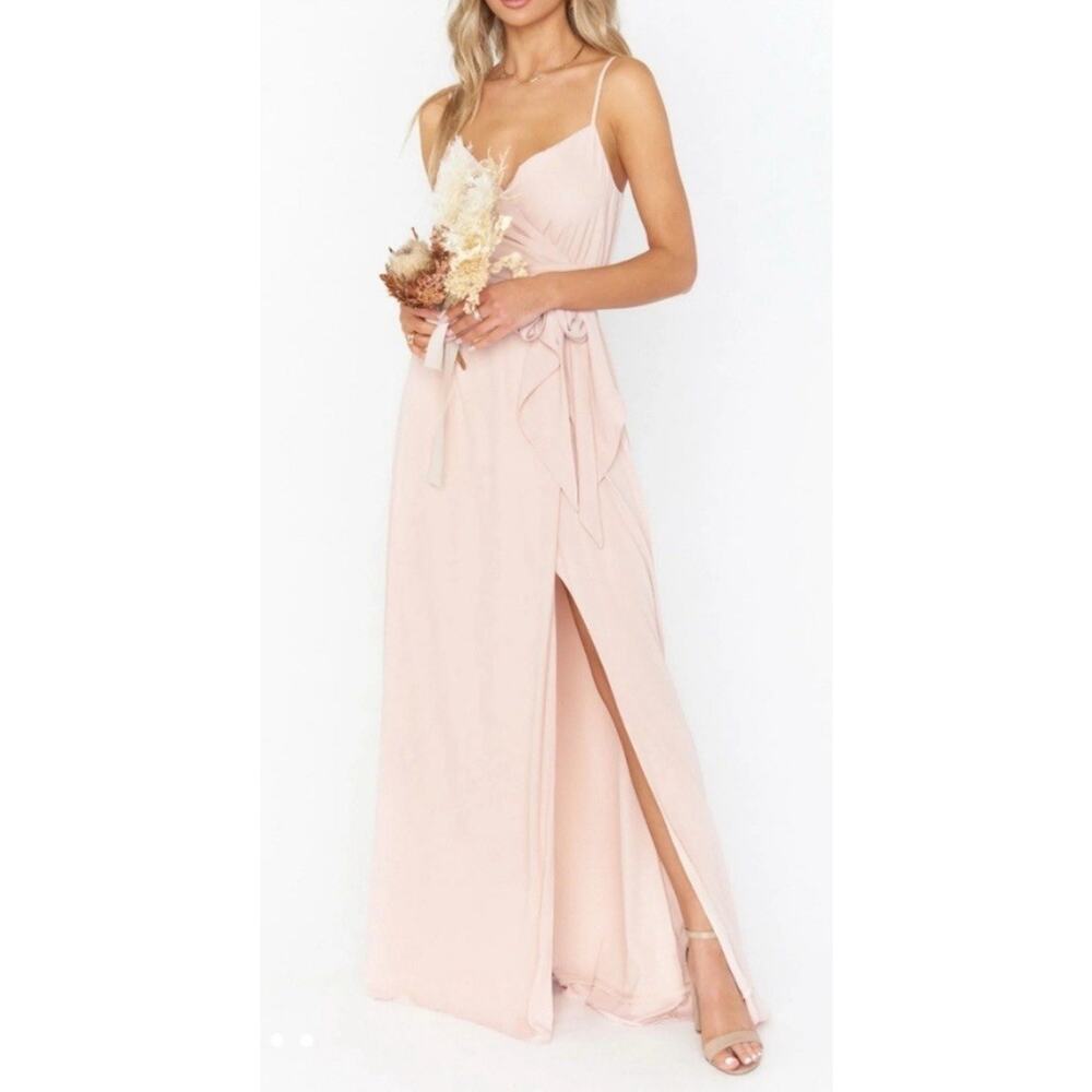 Show Me Your Mumu Liz Maxi Bridesmaid Wedding Dress Dusty Blush Crisp NWT$188 M